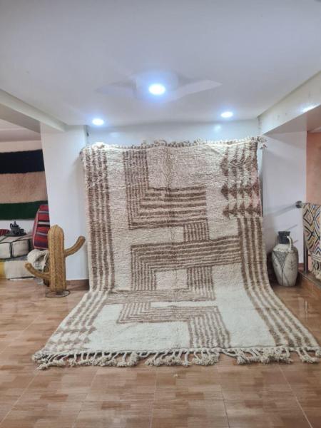 White Mazir Marokkaans handgemaakt tapijt